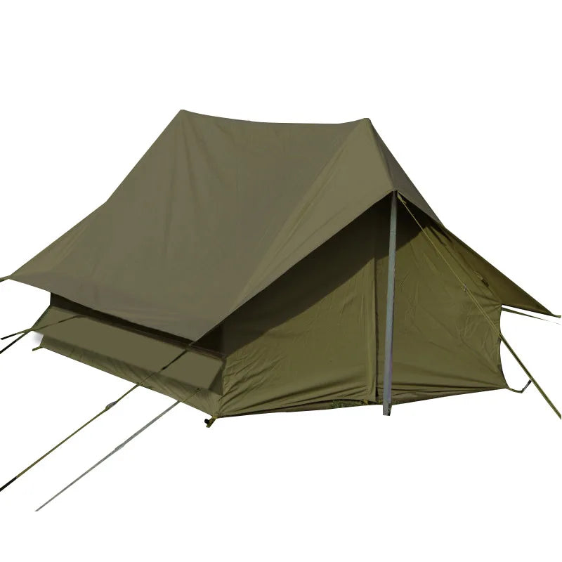 Army Green 2-Person A-Frame Tent, Waterproof Oxford Cloth, Outdoor Camping, Size 200x145x110CM