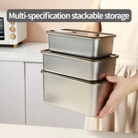 VTX-8792869 Stainless Steel Airtight Food Container Flip Top Lunch Box Leak Proof Short Handle Kitchen Travel Home Decor Gifting