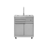 VTX-2921637 Commercial Food 304 Stainless Steel Outdoor Kitchen Modular L Shaped BBQ Island Home Prep Space Cooking Breakfast