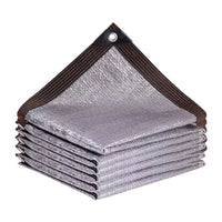 VTX-2167973 Beige HDPE Sun Shade Sail Rectangle Canopy Fabric Cloth Screen Water Air Permeable UV Resistant Carport Patio Outdoor