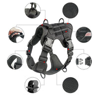 VTX-3169701 Tactical Dog Vest Harness Removable Backpack Heavy Duty No-Pull Military Training Saddlebag Hiking Outdoor Camping