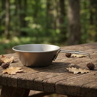 Ti-King 99.6% Pure Titanium Sierra Bowl Pot With Lid Folding