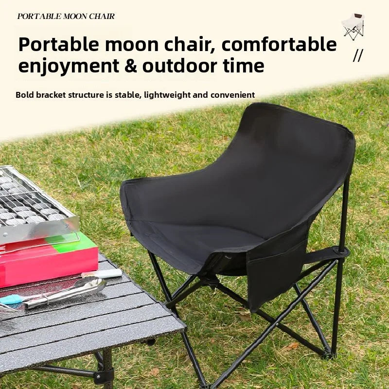 Folding Moon Chair for Outdoor Use - Portable Camping, Fishing, and Picnic Stool