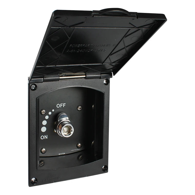 Black RV Exterior Shower Box Kit with Quick Connect Sprayer and Hose, 115 x 142 x 100 mm