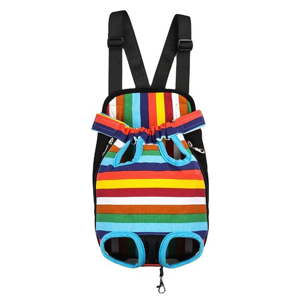 VTX-7545125 Adjustable Fashion Pet Chest Backpack Small Dogs Cloth Canvas/Mesh Zipper Closure Printed Pattern Front Back Use