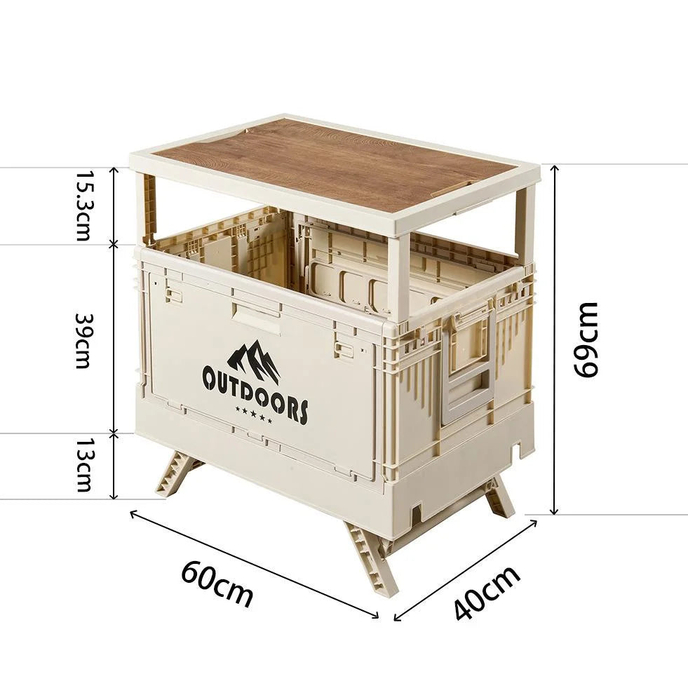 Aluminum Folding Storage Box for Outdoor Camping and Picnic, 20L-30L, Rectangle, Plastic, Side-Opening
