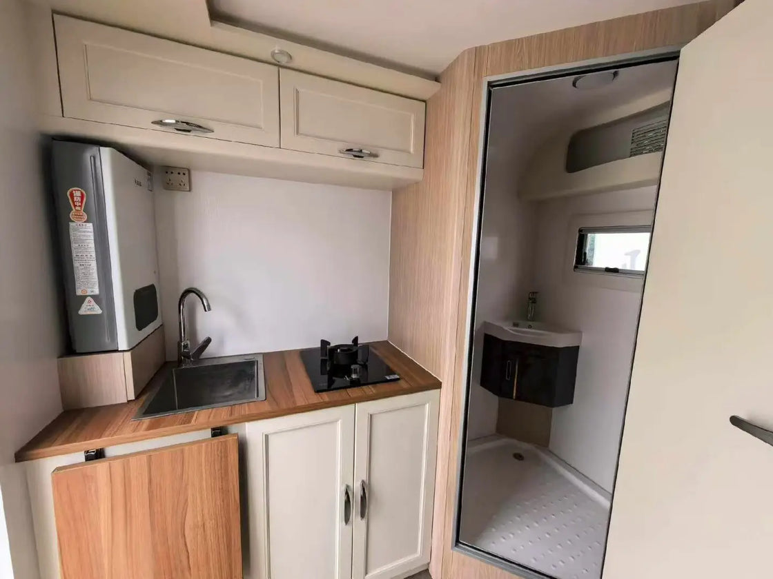 Lightweight 4-Person Compact Travel Trailer Mini Camper Aluminum Recreational Vehicle