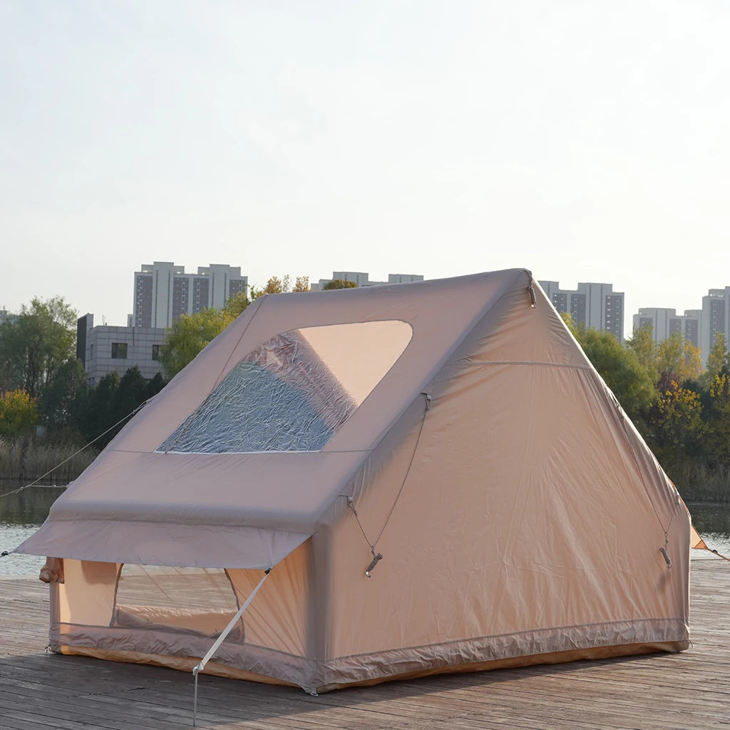 Large Skylight Inflatable Tent for 3-4 Persons, Waterproof Oxford Fabric, Quick Setup, UV-Resistant, Portable for Camping and Outdoor Activities