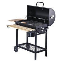 VTX-2692261 Backyard Outdoor Kitchen Barbecue Smoker Large Steel Trolley Garden Party Black Cart Bbq Charcoal Grill Home Cooking