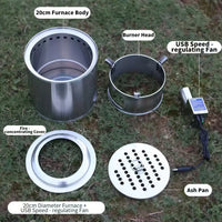VTX-1366053 Camping Preferred Stove Outdoor Portable Bonfire Foldable Multifuel Smokeless Heater Stable BBQ Grill Detachable Fire