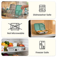 VTX-1497125 304 Stainless Steel Children's Camping Lunch Box 3 Compartment Leak Proof Silicone Seal Bento Container School BPA