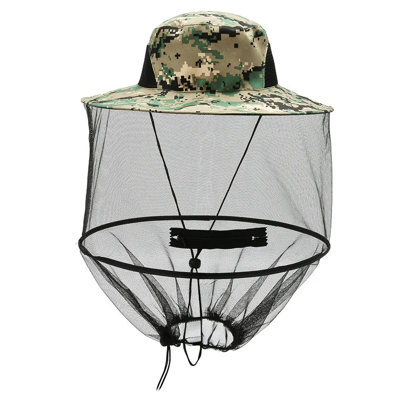 UV Protection Quick Dry Breathable Cotton Sun Hat with Mesh Hood Veil for Outdoor Activities