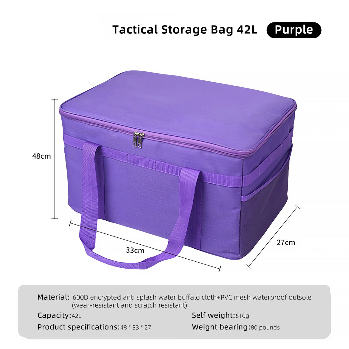 Multifunctional Foldable Camping Storage Box, Large Capacity Organizer for Outdoor Use, 30L and 42L Options, Oxford Cloth