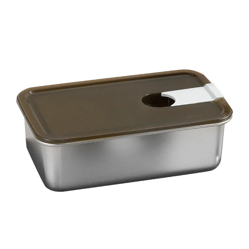 VTX-8792869 Stainless Steel Airtight Food Container Flip Top Lunch Box Leak Proof Short Handle Kitchen Travel Home Decor Gifting