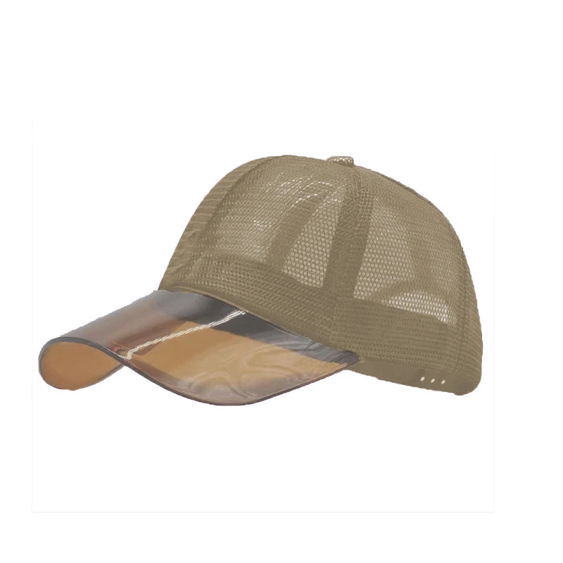 Lightweight UV Protection Waterproof Sports Cap for Adults, 5-Panel Design, Breathable TPU Nylon Mesh Sun Hat for Outdoor Activities