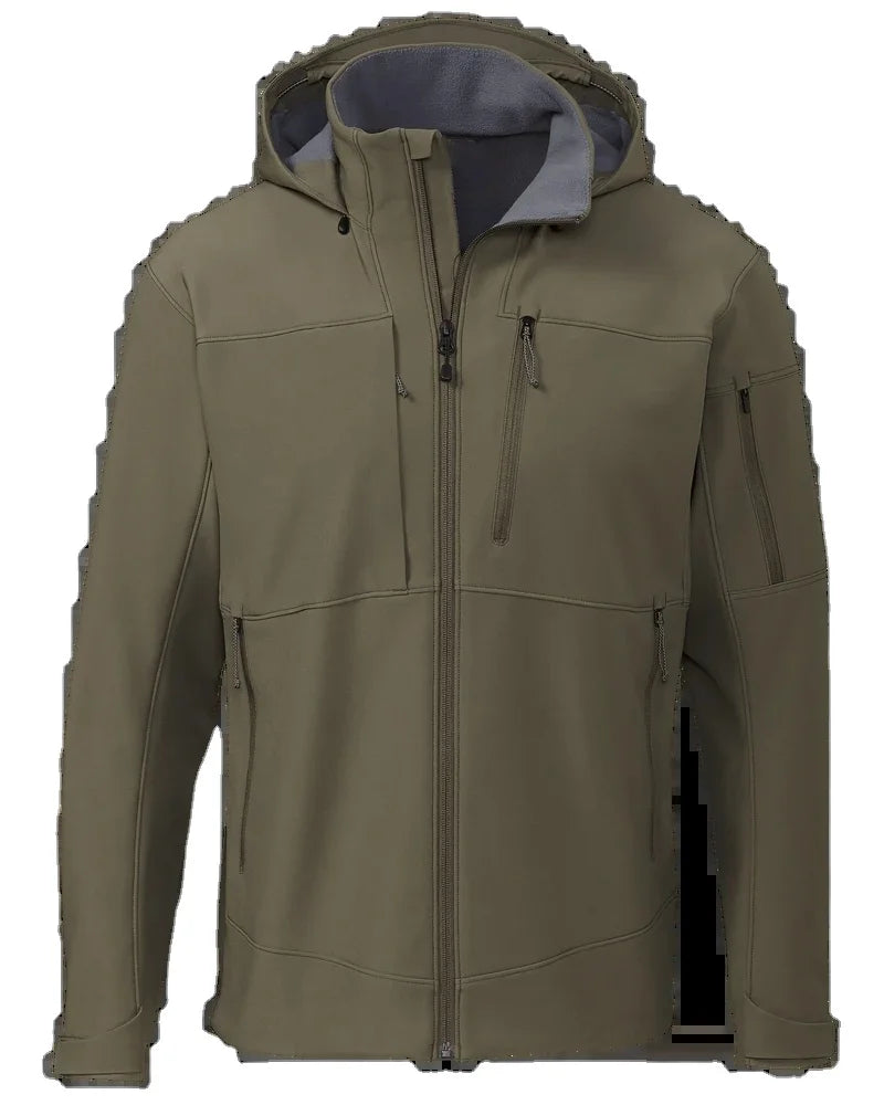 Men's Lightweight Camouflage Softshell Wind-Resistant Breathable Hunting Jacket