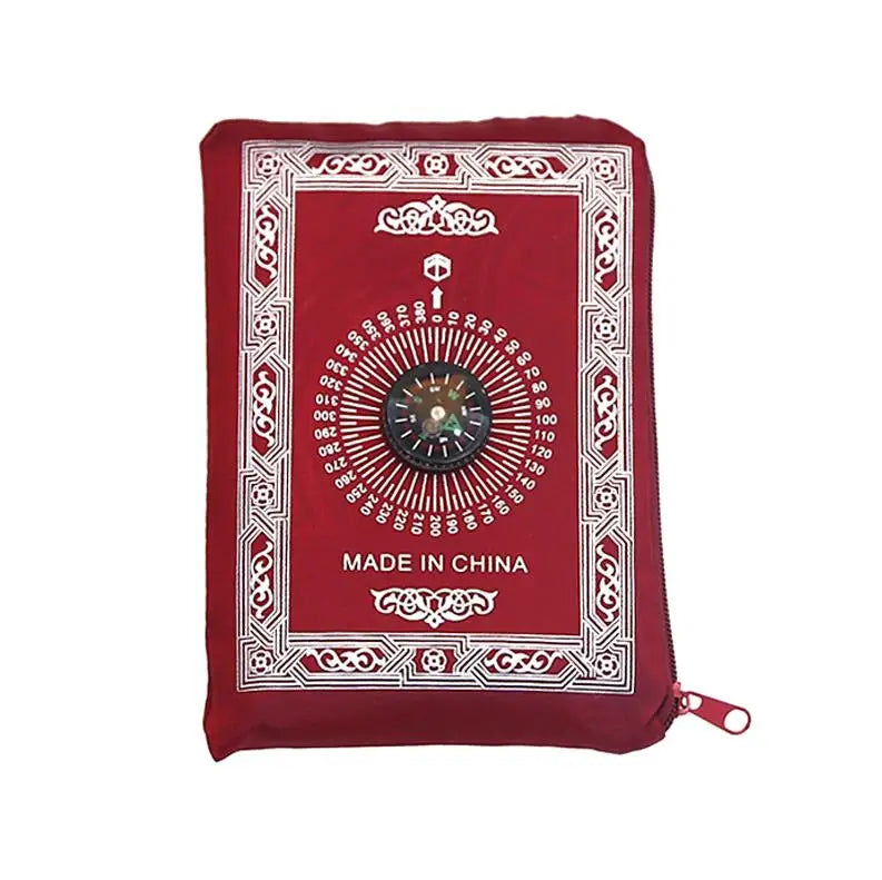 Outdoor Folding Prayer Rug Blanket 60x100cm Waterproof Polyester Portable Travel Mat with Compass