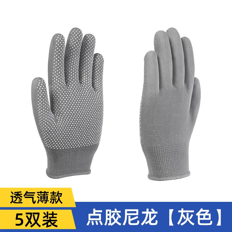 Men's Non-Slip Cotton Yarn Safety Gloves for General Industry, Opera Length, Silicone-Free, Powder-Free