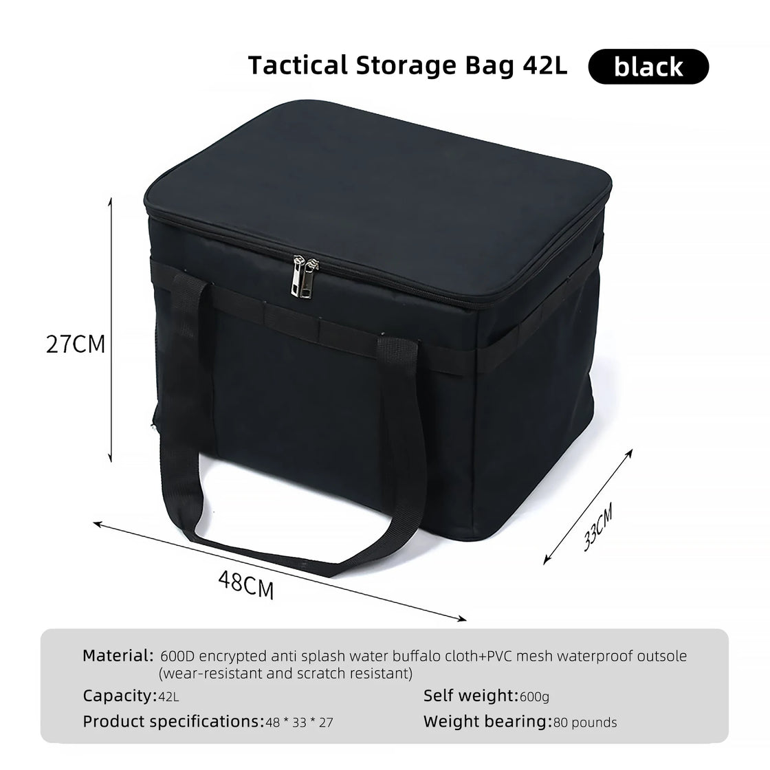 Multifunctional Foldable Camping Storage Box, Large Capacity Organizer for Outdoor Use, 30L and 42L Options, Oxford Cloth