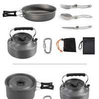 VTX-1890341 Outdoor Camping Aluminum Alloy Cookware Frying Pan Teapot Utensils Complete Set SYNC-C03-DS-310 Portable Picnic