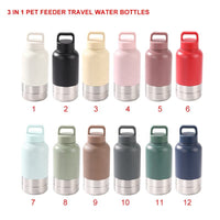 VTX-3090853 32oz Dog Feeder Food Bowls Water Bottles 3in1 Vacuum Insulated Portable Outdoor Travel Pet Stainless Steel Home Decor