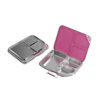 VTX-1497125 304 Stainless Steel Children's Camping Lunch Box 3 Compartment Leak Proof Silicone Seal Bento Container School BPA