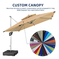 VTX-1971365 Modern Design Waterproof Windproof UV Protect Dining Garden Terrace Sunshade Patio Umbrella Base Villa Pool Courtyard