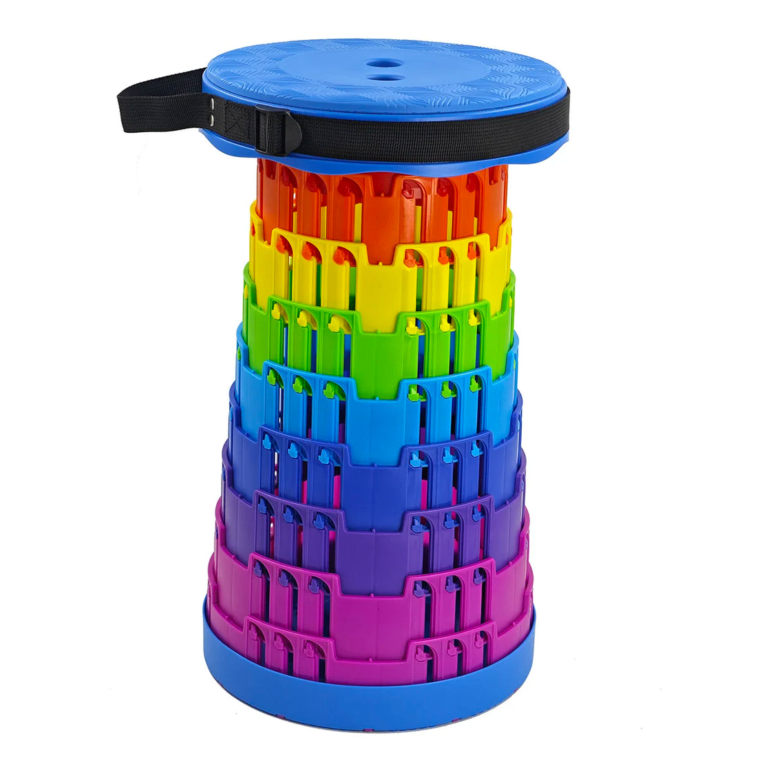 Telescopic Stool with Cushion, 660lb Capacity, Lightweight and Foldable for Outdoor and Indoor Use