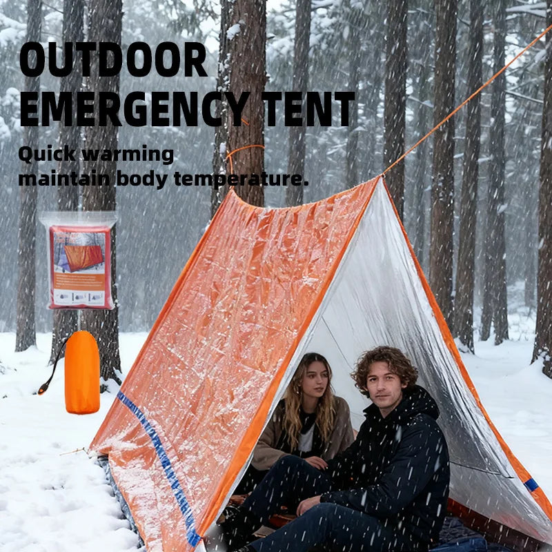Outdoor Cold-Proof Moisture-Resistant Camping Tent for 1-2 Persons, Model GO-ET01, Nylon Fabric, Four-Season Use