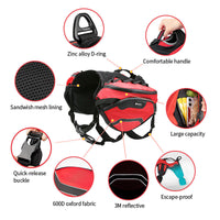 VTX-5816357 Truelove Outdoor Waterproof Safety Escape Proof Pet Backpack Harness Comfortable Multifunctional Dog Saddle Bags