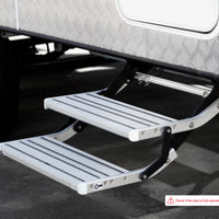 VTX-0922789 Manual Electrical RV Step Aluminum Alloy Double Ladder Telescopic Folding Entry Stair Fit Camper Home Decor Gifting