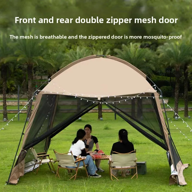 Double Layer Oxford Cloth Camping Tent with Sunshade and Anti-Mosquito Features