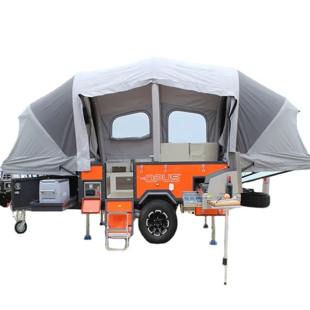 Custom Waterproof Canvas Folding Inflatable Pickup Camper Off-road Travel Trailer 3916x1682x1584mm