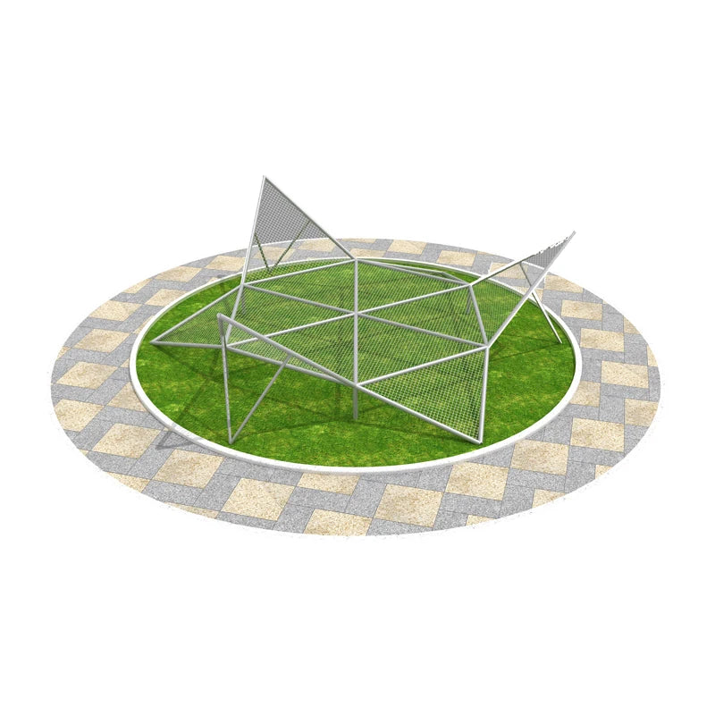 Outdoor Giant Dymaxion Sleep Hammock Leisure Flat Net, L780*W670*H220cm, Polyester, UV Resistant, Powder Coated Steel Frame