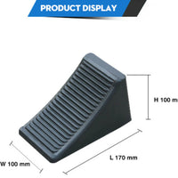 VTX-1447077 Wheel Chock Car Slipping Tyre Stopping Black Heavy Duty Wedge Travel Tralier Camper Rubber Home Decor Gifting Patio