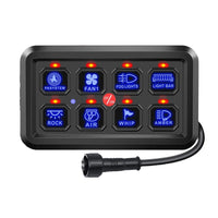 VTX-8366885 Dimmable Touch Control Panel Box Electronic Relay System Car 8 Gang Switch Truck ATV UTV Boat Marine SUV Caravan