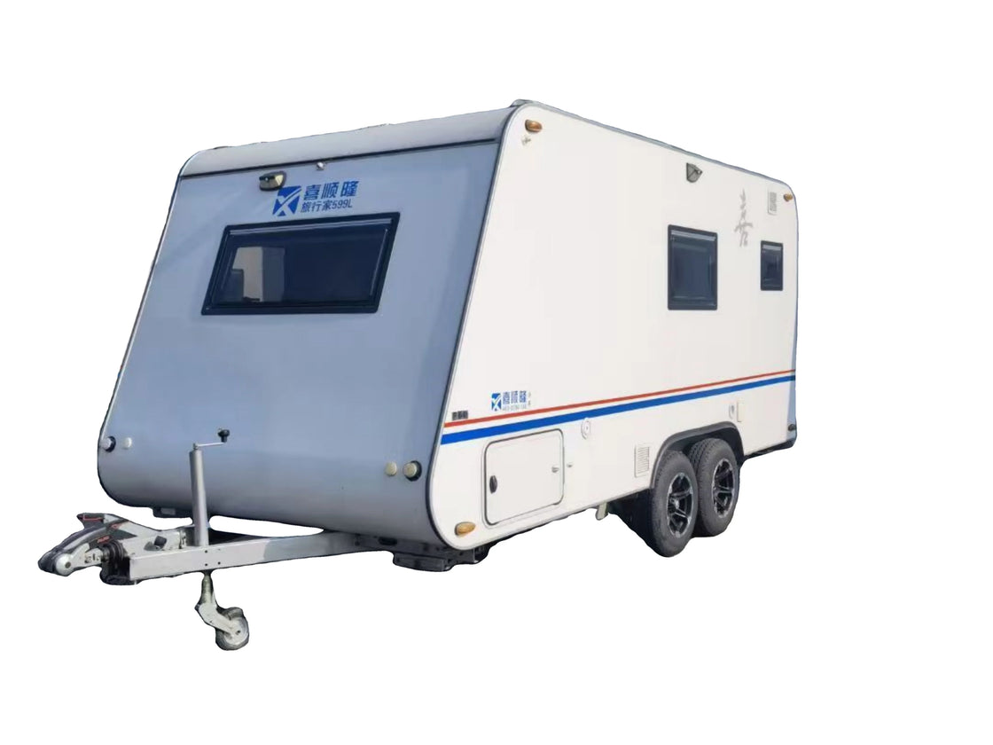 Lightweight 4-Person Compact Travel Trailer Mini Camper Aluminum Recreational Vehicle