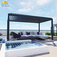 VTX-3019941 5x4 Electrique Motorisée Démontable Aluminium Bioclimatica Bioclimatique Pergola Outdoor Hurricane Proof Home Decor