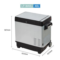 VTX-1446693 RV/Vehicle/Truck Cooler Box 40L Built-in Lithium Battery Car Fridge Freezer Picnic Camping Pull Rod Hiking Travel