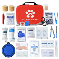 VTX-0660645 Portable Large Capacity Emergency Survival First Aid Kit-RED EVA Waterproof Dog/Cat Pet Care Outdoor Travel & Camping