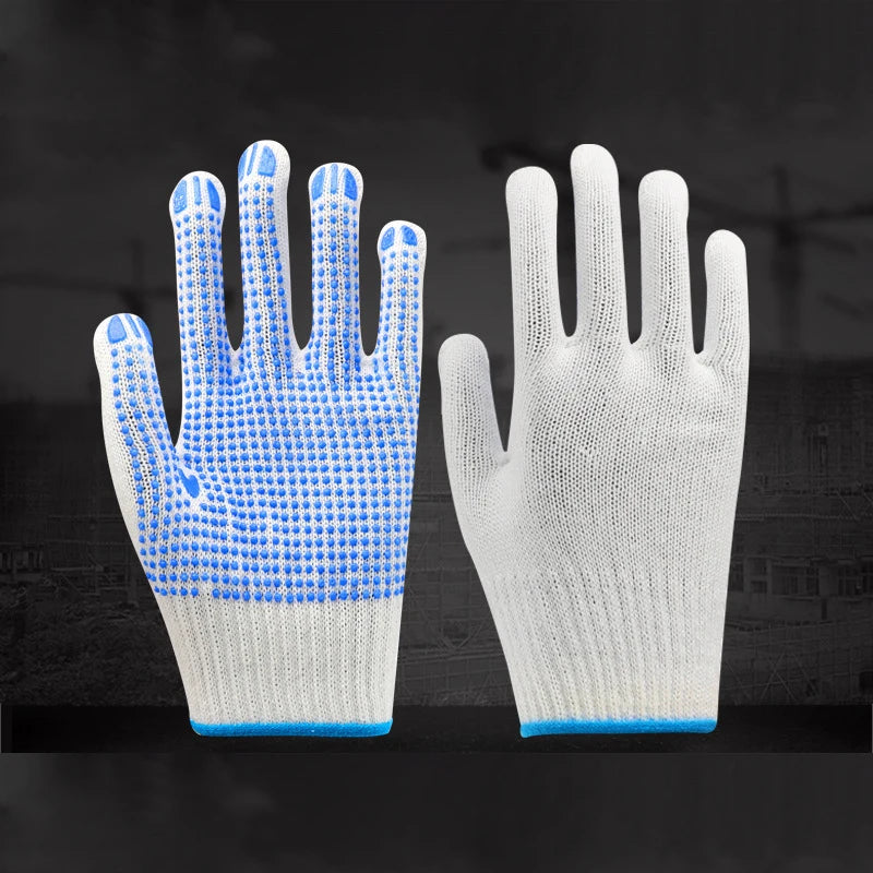 Men's Non-Slip Cotton Yarn Safety Gloves for General Industry, Opera Length, Silicone-Free, Powder-Free