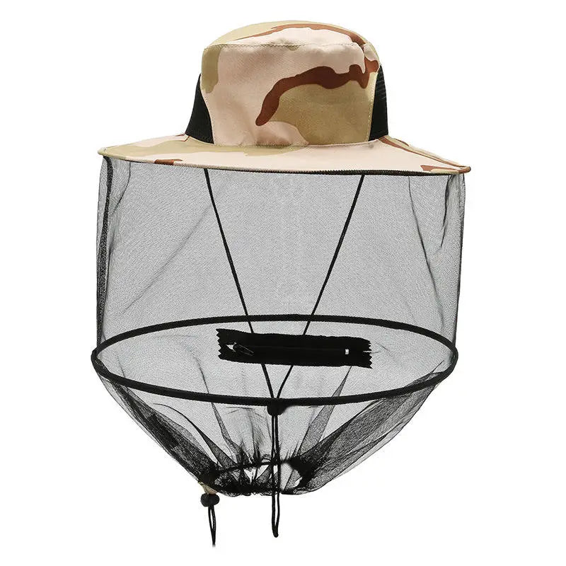 UV Protection Quick Dry Breathable Cotton Sun Hat with Mesh Hood Veil for Outdoor Activities