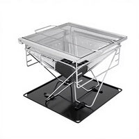Stainless Steel Portable Freestanding Charcoal BBQ Grill Woo