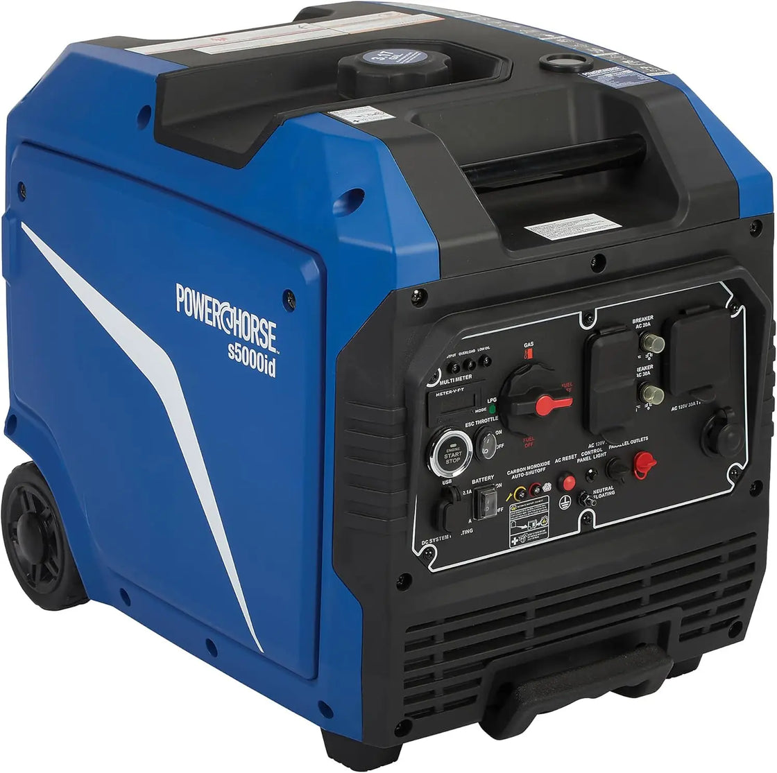 4000W Dual Fuel Inverter Generator, Super Quiet 58dB, 220V/120V, 4-Stroke, 8.3L Fuel Tank, LCD Display, Portable Design