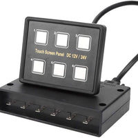 VTX-8235813 Universal 12V 24V 6 Gang LED Touch Screen Panel Sealed Control Box Trucks Jeeps ATV/UTV Cars Marine Boats RV Home