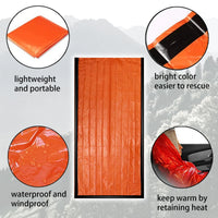 VTX-2250789 All Season Waterproof Mylar Emergency Sleeping Bag Thermal Aluminum Foil Bivy Sack Ultralight Outdoor Survival Camping