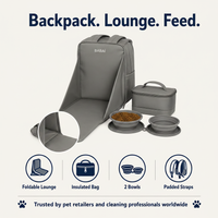 VTX-3549605 2in1 Pet Carrier Backpack Foldable Lounge Travel Set Insulated Food Bag Cats Dogs Fabric Standard Home Decor Gifting
