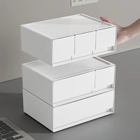 VTX-2775077 Modular Stackable Cosmetic Drawer Organizer Plastic Rectangular Storage Box Modern Simple Design Desktop Vanity