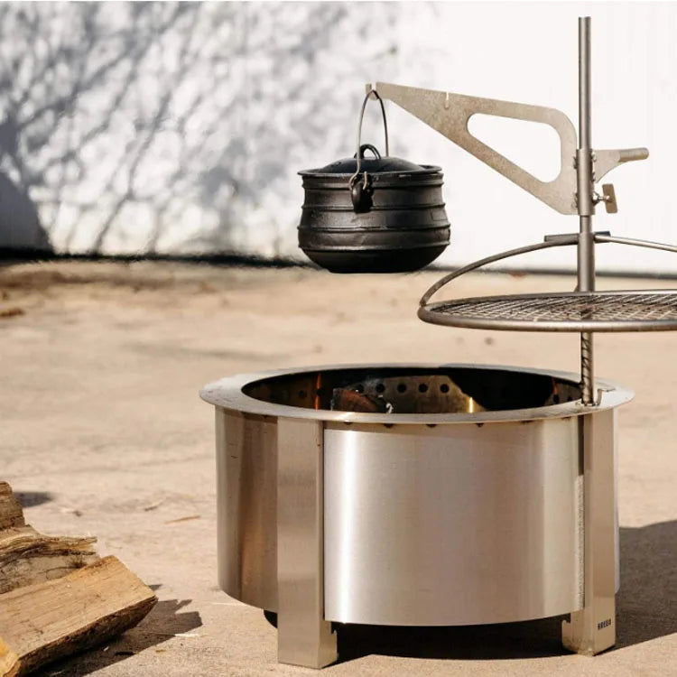 20" Outdoor Fire Pit Wood Burning Corten Steel V-shaped for Patio and Garden