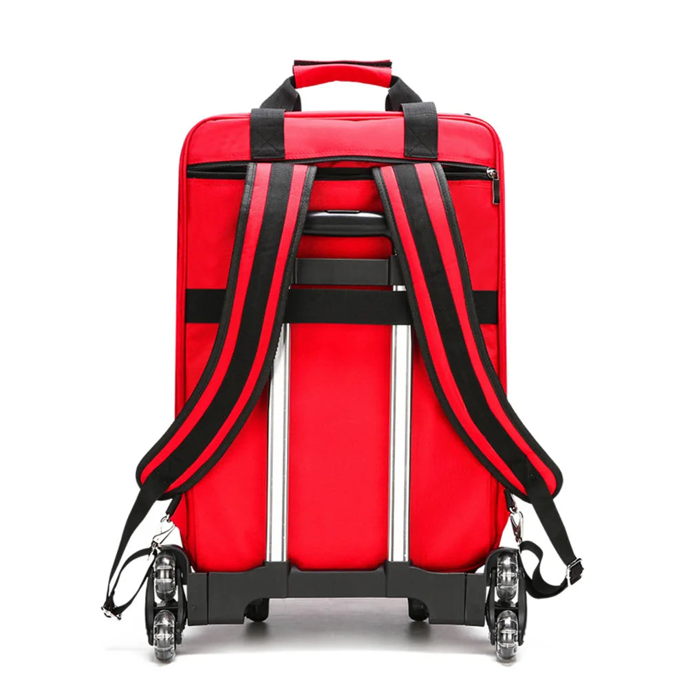 Large Emergency Trauma First Aid Kit, Manual, Nylon Plastic, 51x35x21cm, Red or Blue, Suitable for Camping, School, Family, and Sports Events